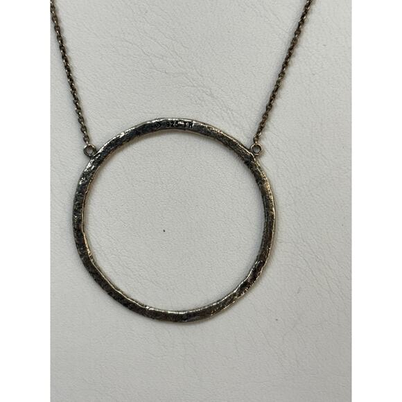Silpada Sterling Silver Hammered Texture Circle Necklace 18" #64321 - Picture 3 of 7